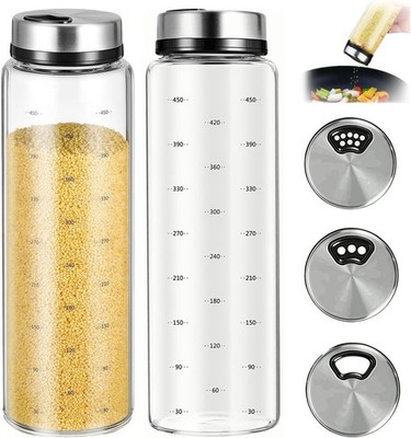 500ml Salzstreuer Gross mit Deckel, Borosilikatglas Gewürzstreuer Groß