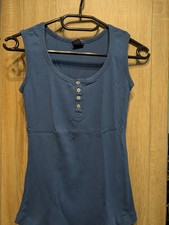 blaues Tanktop mit Knöpfen, Damen