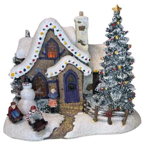 Thomas Kinkade Telefloral Gift 2006 Lighted Christmas Scene “Sweetheart Cottage”