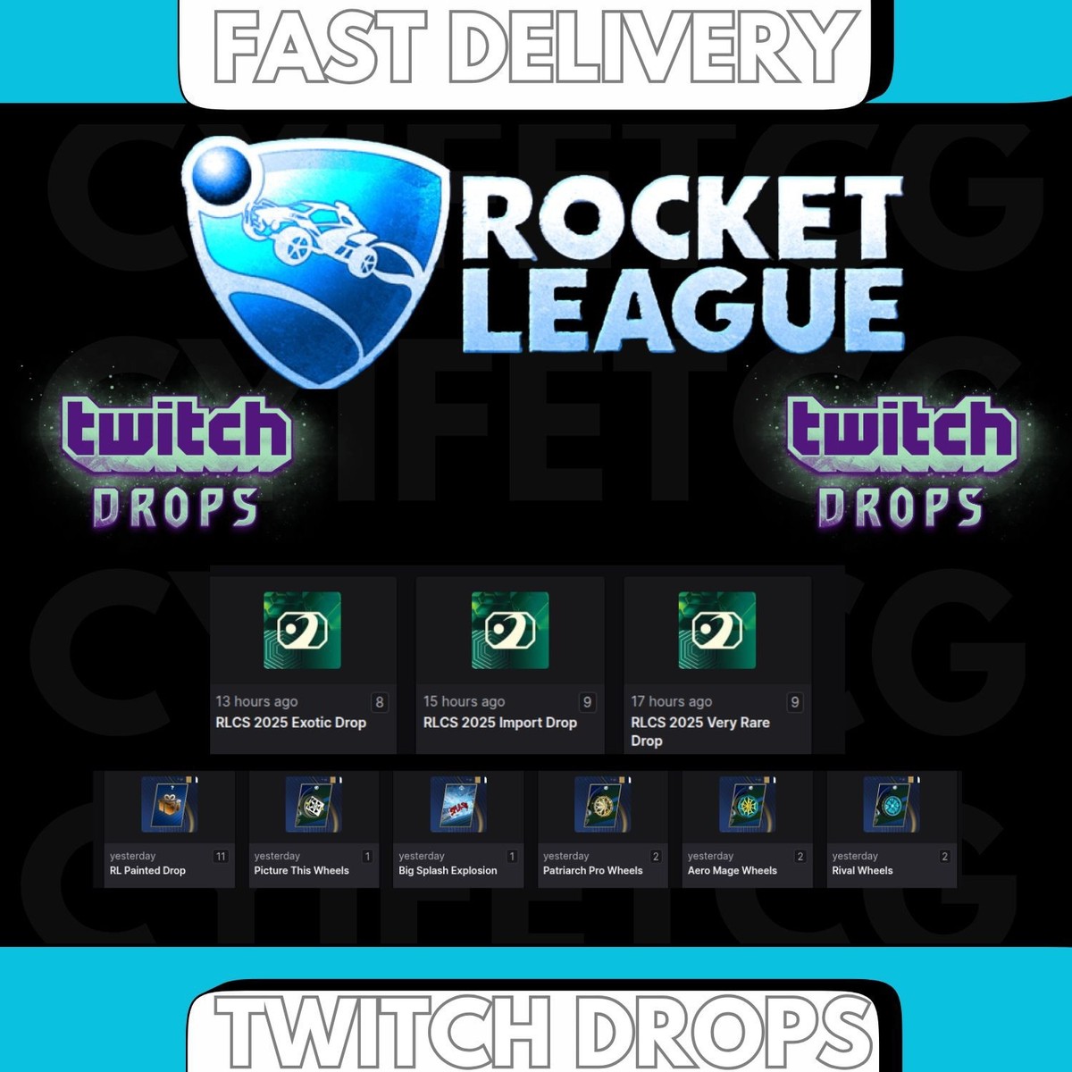 Rocket League Twitch Drops RLCS 2024-2025 MORE! 71/71