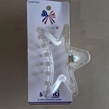Scunci U Got This Red, White and U White Star Claw Hair Clip, 1-Piece