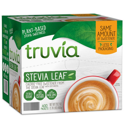 Truvia Natural Stevia Sweetener Packets 400ct Plant-Based Sugar Free