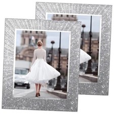 Picture Frame Glass 2 Pack, Sparkly Glitter Photo Frame 8 x 8x10 Glitter 2pk 