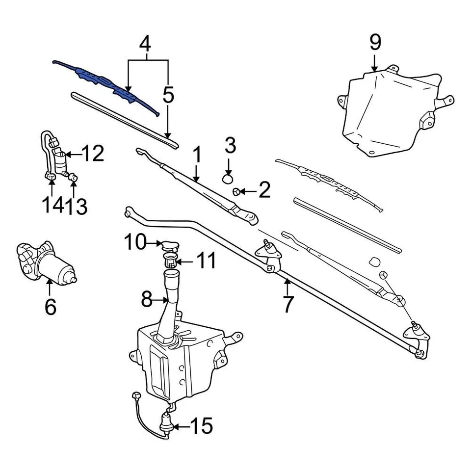 For Toyota Tacoma 2004-2015 Toyota 8522204030 Left Wiper Blade Foto 3 de 3
