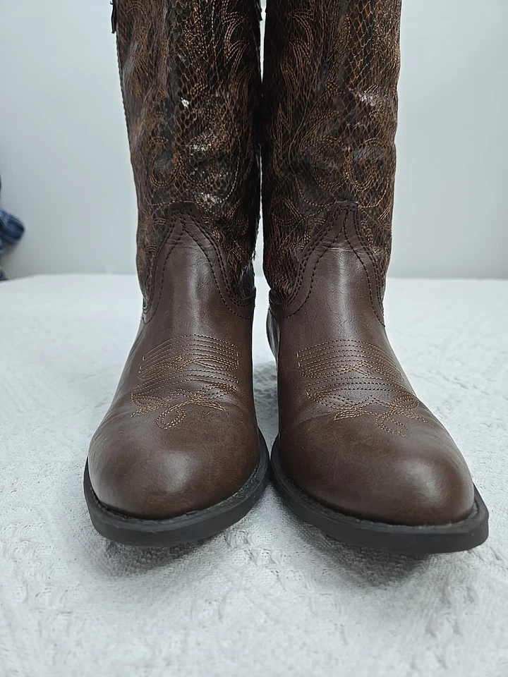 Botas vaqueras para mujer Rampage marrones talla 6,5 M Walden Western Foto 2 de 4