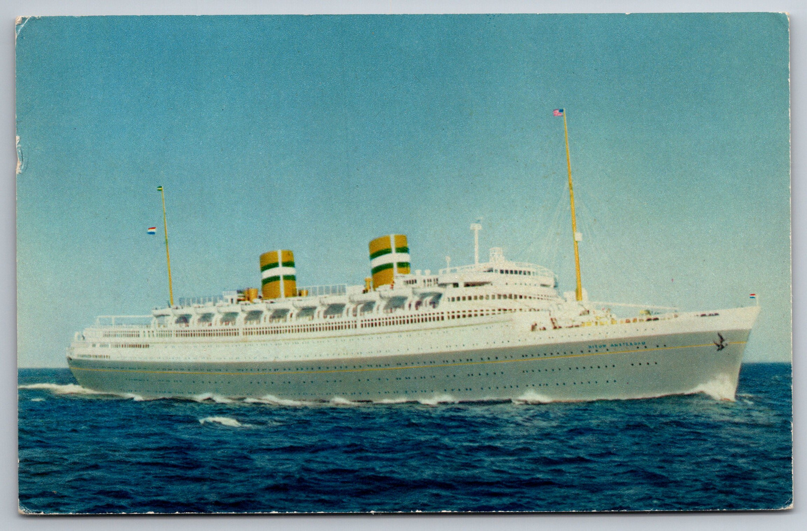 SS Nieuw Amsterdam Holland America Line Cruise Ship Postcard Z12