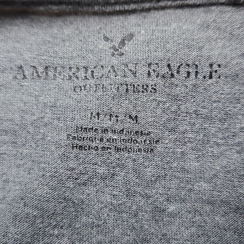 American Eagle T-shirt Short Sleeve Logo Graphic Tee Size Medium Men's Grey - Picture 4 of 5