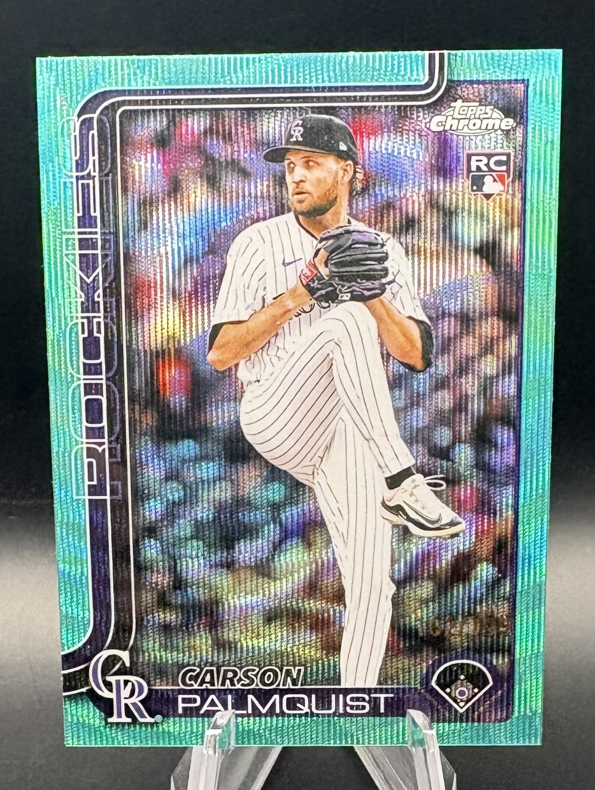 2025 Topps Chrome Update Carson Palmquist RC Aqua Wave /199 USC173 Rockies