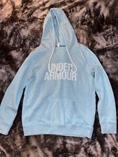 Under Armour Blue Fleece Pullover Hoodie Loose Fit Pockets Drawstring M