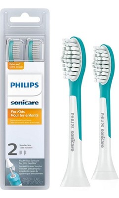 Philips Sonicare for Kids 7+ Genuine Replacement Toothbrush Heads, 2 Brush Heads