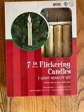 Flickering Christmas candlestick lights 7 inch 7/set Tree Clip On