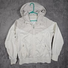 Nike Sportswear Women's Windrunner Full Zip Hooded Jacket White/Gray Size Large