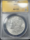 1899-P Morgan Silver Dollar Coin ANACS AU55 Looks Better