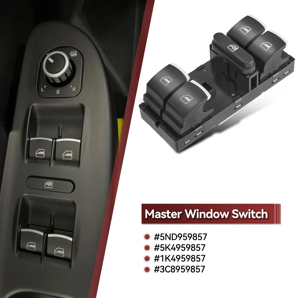 Power Window Master Switch Control Button 5ND959857 For VW Tiguan Golf Passat CC - Image 3 of 4