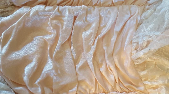 Vestido vintage vestido de cóctel años 80 90 hace 50 rubor champán encaje Foto 3 de 4