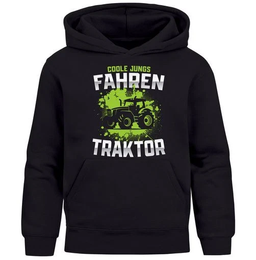 MOONWORKS Kinder Hoodie mot Print Aufdruck Traktor Jungen Motiv Spruch lustig Coole Jungs