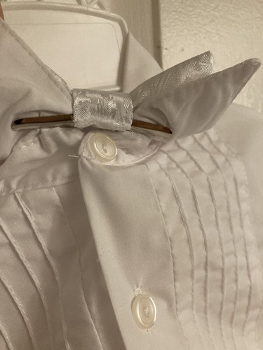 NWT Size 6 White Tuxedo Kids Rags Sheen Design 5-Piece Tails Ascot Poly/Cotton - Picture 3 of 10
