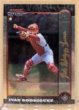 1999 Bowman Chrome GOLD SIGNATURE #37 Ivan Rodriguez Rangers HOF RARE PARALLEL