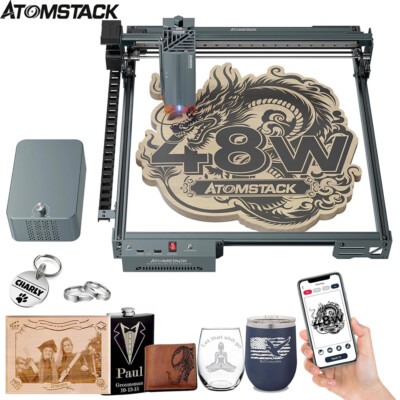 Atomstack A40 Pro V2 48W Laser Engraver 395*385mm Area Tank Chain Harness P5P1