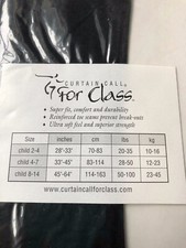 Curtain Call Microfiber FOOTED Tights BLACK - size Child Medium 4-7 - NEW