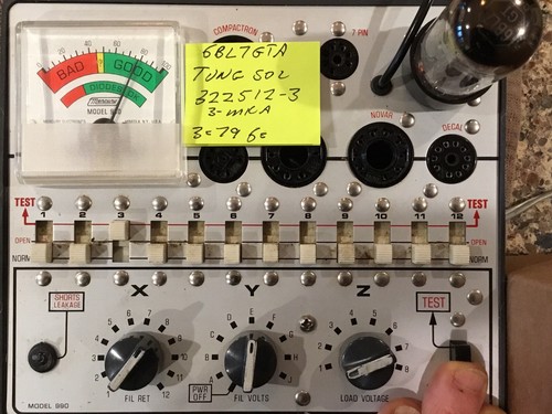 One Tung-Sol 6BL7GTA 3 Mica Tube Date 322512-3 Used Tested Balanced At 79/80 - Picture 4 of 5