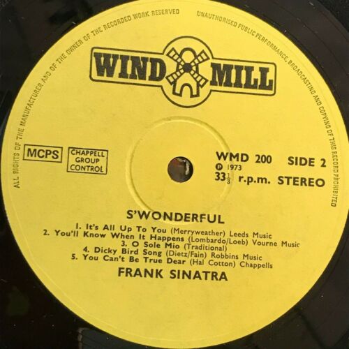 FRANK SINATRA S'Wonderful 1973 UK vinyl LP The Dickie Bird Song windmill records - Picture 4 of 4