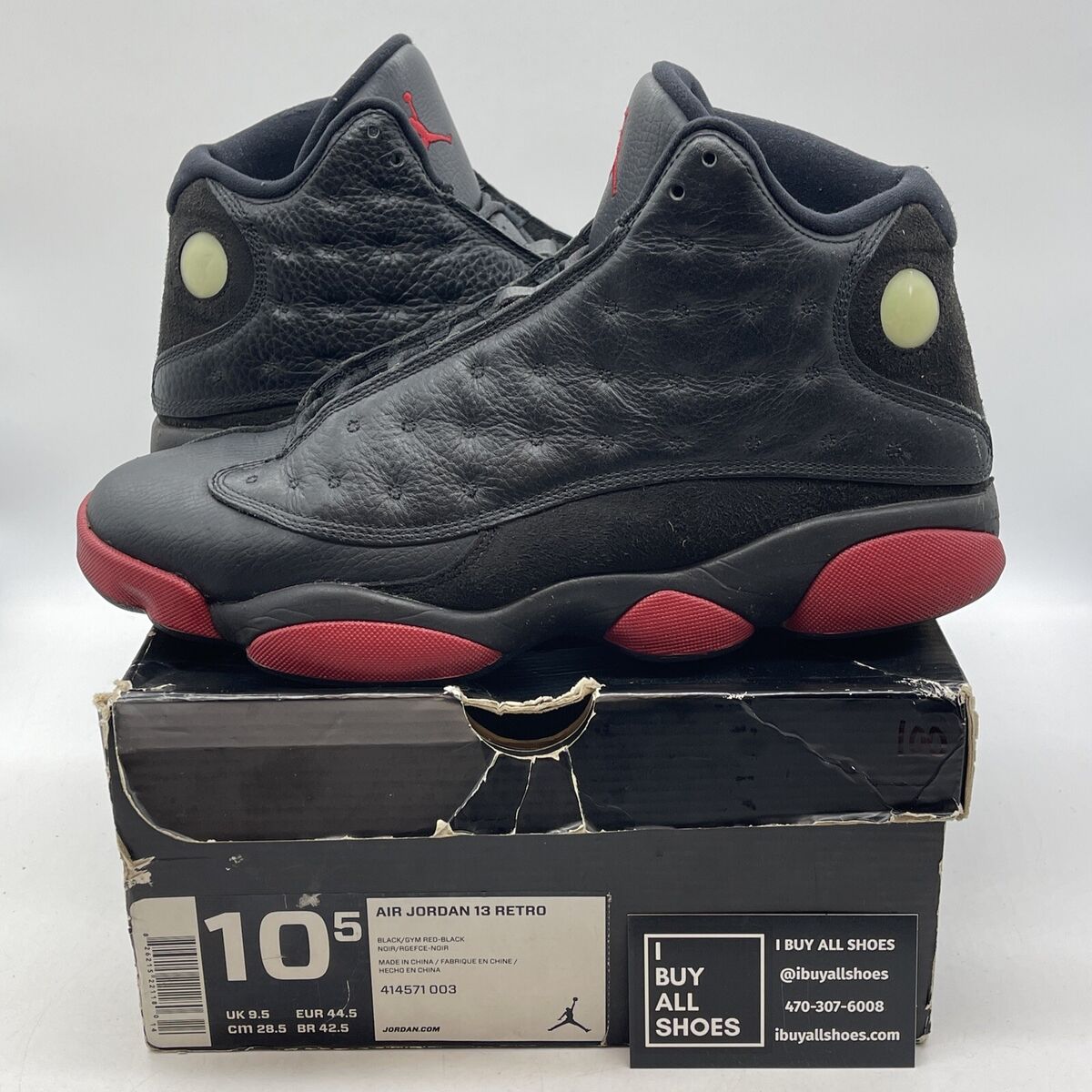 Size 10.5 - Air Jordan 13 Retro Dirty Bred Red Black Suede