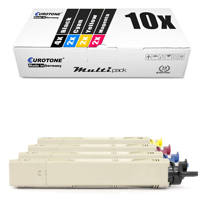 10x Toner f�r OKI C 3300 3400 3450 3600 N, 43459329, 43459332 CMYK