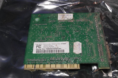 Creative Labs CT5803 PCI Sound Card Audio game Midi Port ES1373 retro gaming - Picture 3 of 3