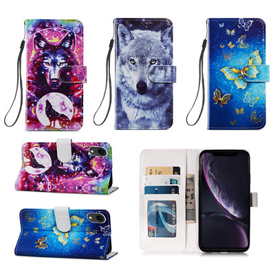 PU Leder Handytasche mit Bild Motiv Magnet Brieftasche Schutz Handyhüllen