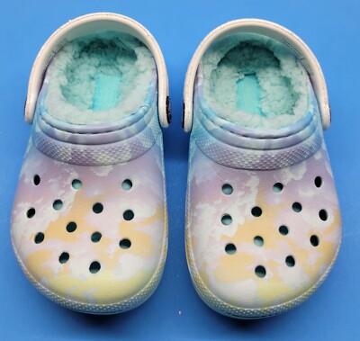 Crocs Kids' Classic Marbled glitter Clogs Sz C7 (MINT CONDITION) FREE SHIPPING 