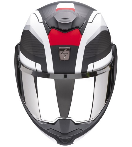 CASCO MOTO MENTO RIBALTABILE APRIBILE SCORPION EXO TECH TRAP NERO ROSSO OP TG M - Foto 3 di 3