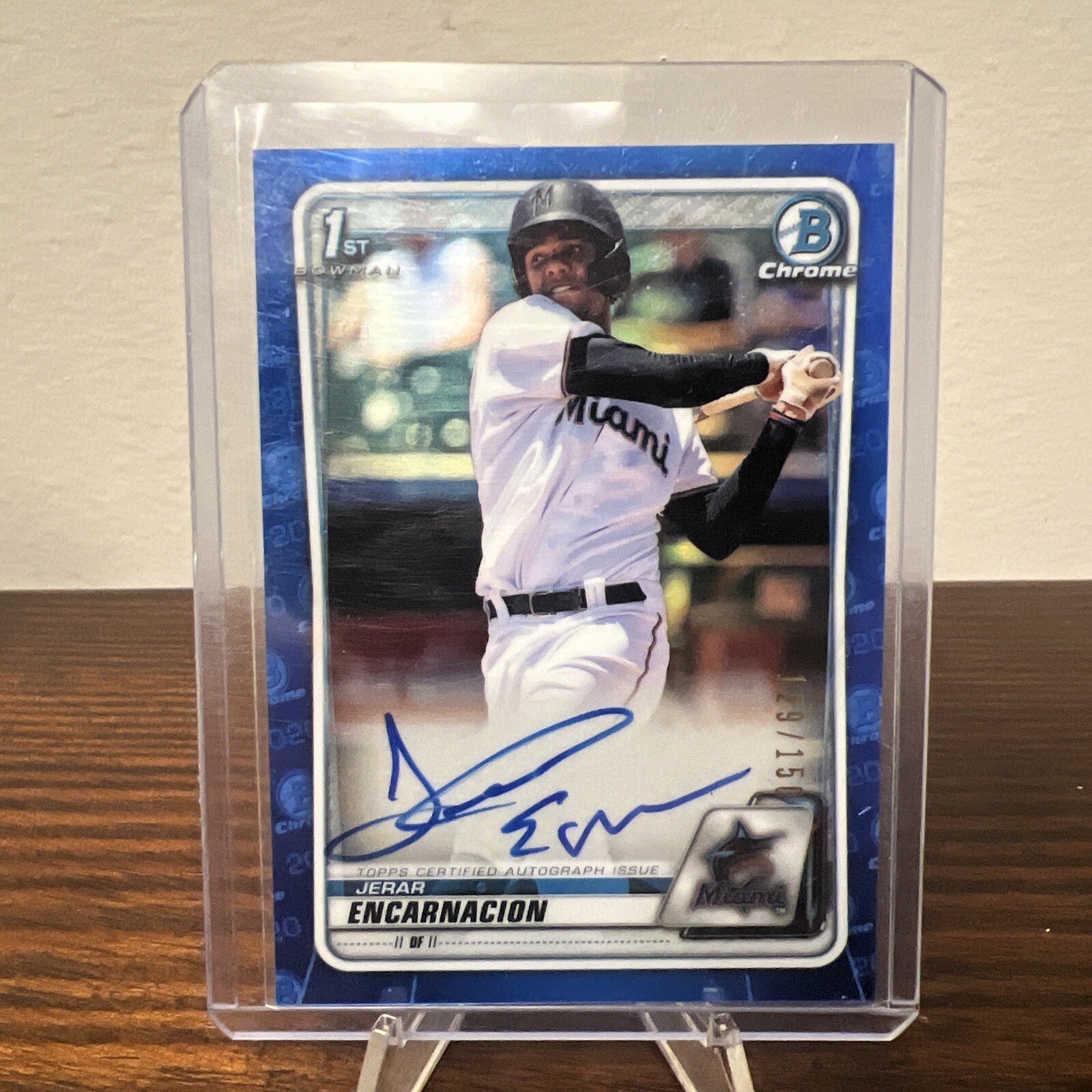 2020 Bowman Chrome Prospects Blue Refractor /150 Jerar Encarnacion #CPA-JE Auto