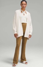  148 Lululemon SZ 2 Merino Wool-Blend Ribbed Long Wrap Sweater Bone PRISTINE