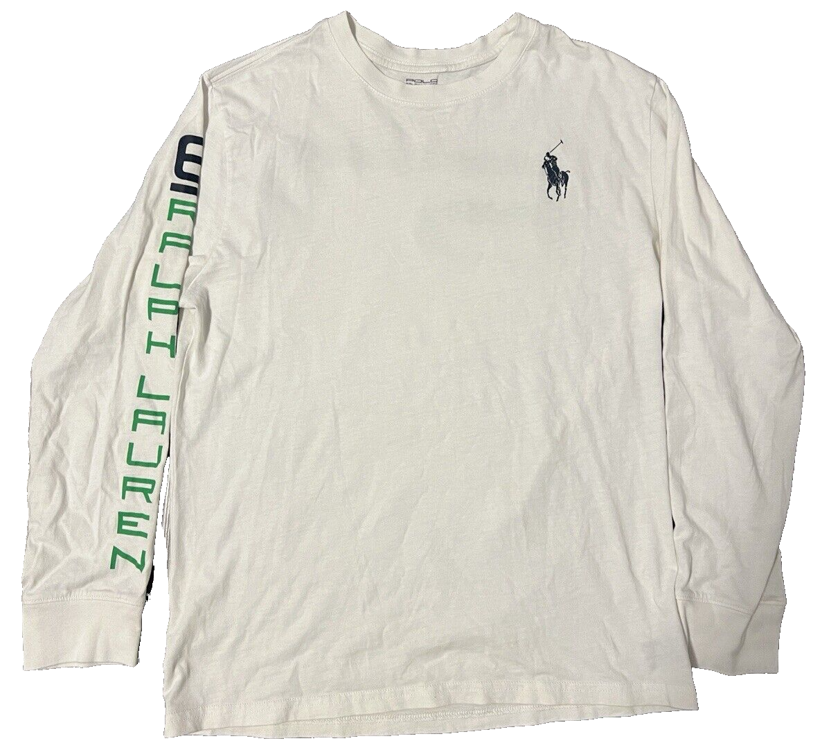 Ralph Lauren 67 Graphic Long Sleeve Polo Shirt White Size L