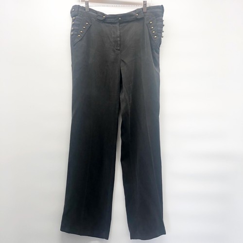 Para mujer Sass Bide Sydney Sz 6 Negro \u0026 Oro 100% Seda Pantalones Militar  Con Tachas | eBay