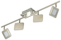 4Fl. Led Deckenleuchte Deckenlampe 1800Lm 18W Quadrat Nickel U. Chrom
