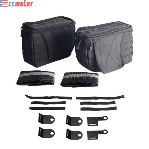 Nylon Motorcycle Saddlebags Storage Bag For Harley Sportster XL Softail Dyna FXD - Picture 3 of 12