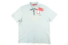 HUGO BOSS DALOMINO SAGE GREEN REGULAR 2XL LOGO ZIP POLO SHIRT DEFECT