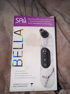 BELLA 3-in-1 Microderm Pore Extractor & Micro Mister White Marble M32