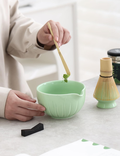 Matcha Set - Match Bowl with Spout and Whisk, 15 OZ, Matcha Scoop | Matcha Whisk - Picture 2 of 12