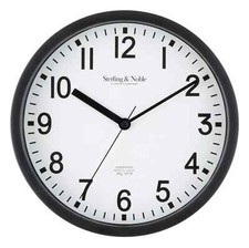 Basic Indoor 8.78" Black Analog Round Modern Wall Clock