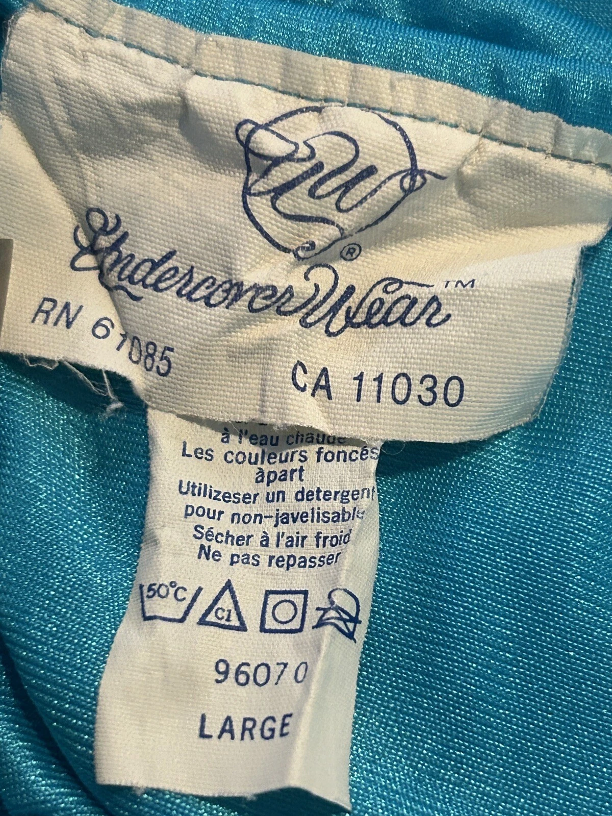 UNDERCOVER Camicia da notte vintage anni 80 sottocoperta donna L blu nero pizzo stravagante goth fata