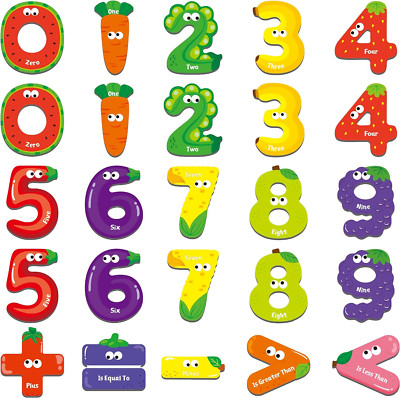 25 PCS Magnetic Numbers & Math Symbols, Educational Learning Tool for Kids- 0-9