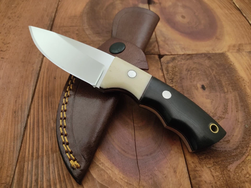 Cuchillo de caza de hoja fija hecho a mano personalizado de acero 12c27 supervivencia camping al aire libre Foto 2 de 4