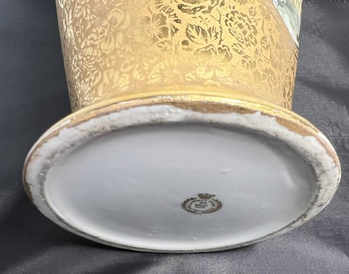 Vintage LE BEST CHINA 24K Gold handbemalte Porzellanvase 10 Zoll Höhe - Bild 8 von 9