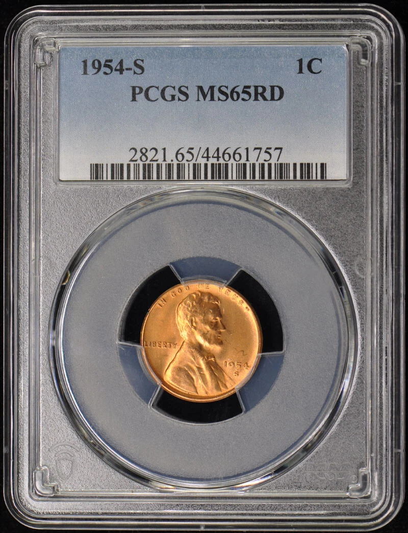 PCGS Certified MS 65 Graded 1954 Lincoln Wheat US Small Cents