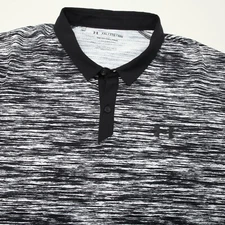 Under Armour Polo Shirt Men 2XL XXL Black White Iso Chill Abe Twist Golf No Logo