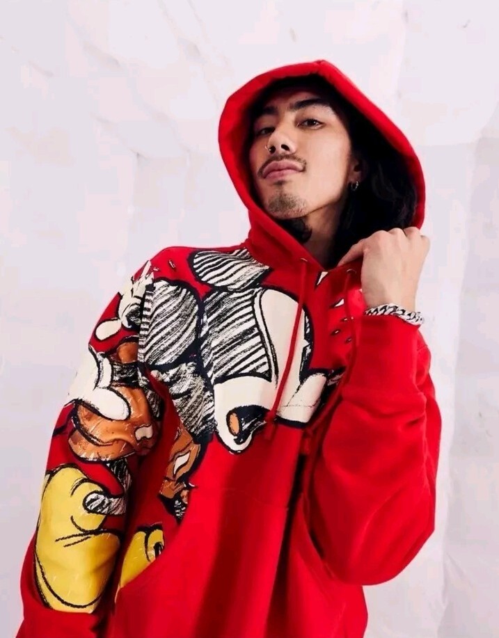 CHAMPION DISNEY MICKEY MOUSE RED HOODIE SWEATSHIRT NEW LIMITED