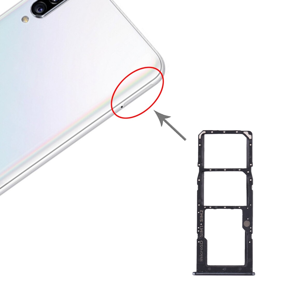 Porta Scheda SIM Per Honor 90 Lite CRT-NX1 | Vassoio In Titanio Argento, Doppio Slot Nano, Ricambio Identico All'originale